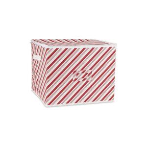 red stripes Christmas Storage Containers Zippers w Dividers, Ornament NEW